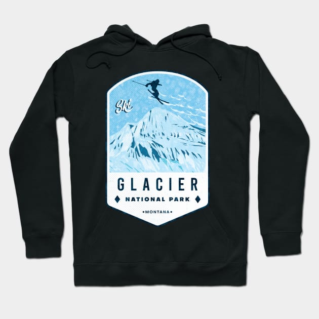 Ski Glacier National Park Montana Hoodie by JordanHolmes